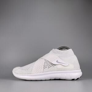 Nike Free RN Motion Flyknit Women's Size 8 White Athletic Sneakers Running Shoes